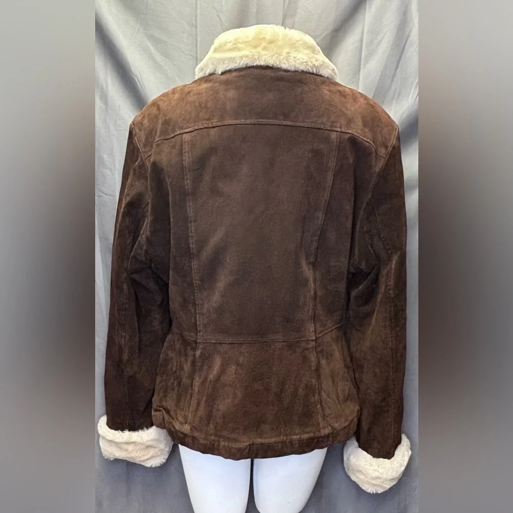 Wilson’s Rare Y2K Vintage Maxima Suede Leather Faux Fur Long Bomber Jacket XL